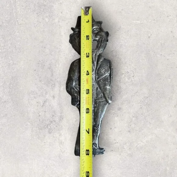 Antique 1930s Brass Tramp Bottle Opener Heavy Solid 8" Barware Double Sided Vntg - Picture 4 of 5